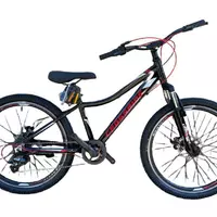 Велосипед дитячо-підлітковий CROSSRIDE Cross 24" AL рама 13" Чорно-червоний