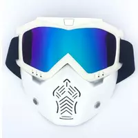 Мотоциклетна маска-трансформер RESTEQ. Окуляри, маска для лиж, маска для катання на велосипеді або квадроциклі (біла)