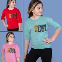 Детская  футболка 3/4 рукав (девочка),  8-10-12-14 лет,  SOUL.