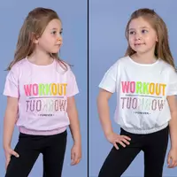 Детская укороченная футболка на резинке  (девочка), 3-4-5-6 лет , WORKOUT.