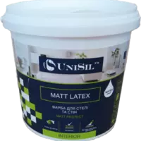 Водоемульсійна фарба для стін Unisil Matt latex, 1.4 кг