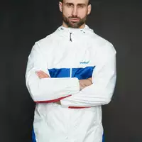Вітровка чоловіча Athletic біла, синє з червоним Custom Wear XL