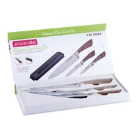 Набор кухонных ножей Kamille 4 предмета в подарочной упаковке (3 ножа+магнитный держатель) KM-5042