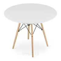 Стол круглый кухонный 100 см белый TODI_3368