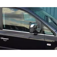 Нижні молдинги стекол (нерж.) Передні і задні, Carmos - Турецька сталь для Volkswagen Caddy 2004-2010 рр