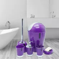 Набор аксессуаров для ванной Bathlux люкс качества , 6 предметов Фиолетовый