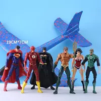 Супергерои Лига справедливости Бэтмен, Чудо-женщина, Супермен, Зеленый Фонарь, Аквамен, Флеш фигурки 6шт игровые фигурки 19см